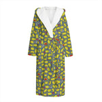 Frog Faces Pattern Print Hooded Bathrobe