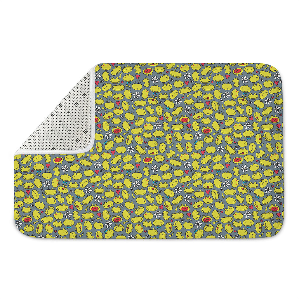 Frog Faces Pattern Print Indoor Door Mat