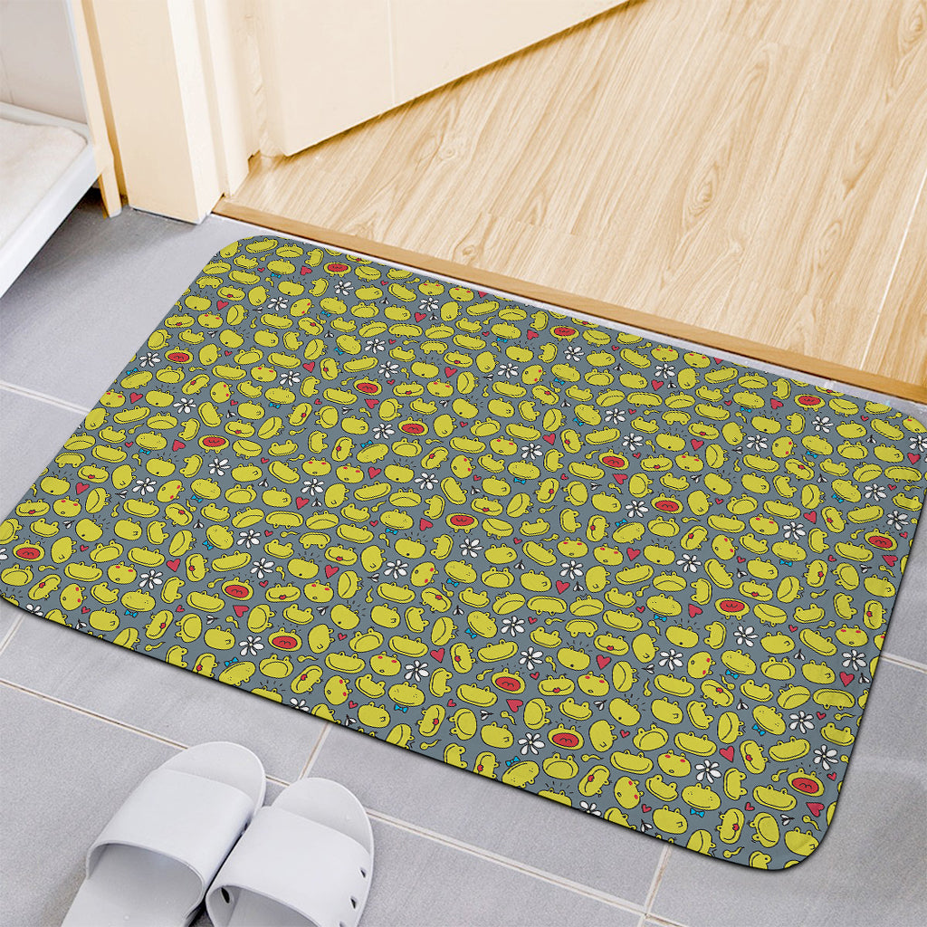 Frog Faces Pattern Print Indoor Door Mat