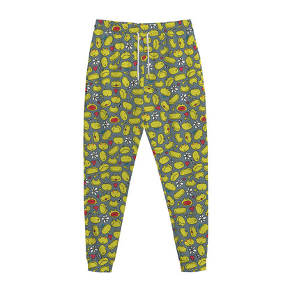 Frog Faces Pattern Print Jogger Pants