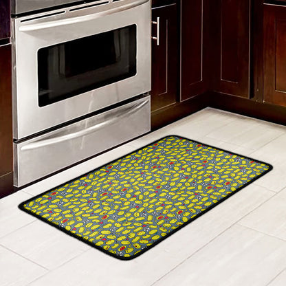 Frog Faces Pattern Print Kitchen Mat