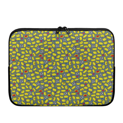 Frog Faces Pattern Print Laptop Sleeve