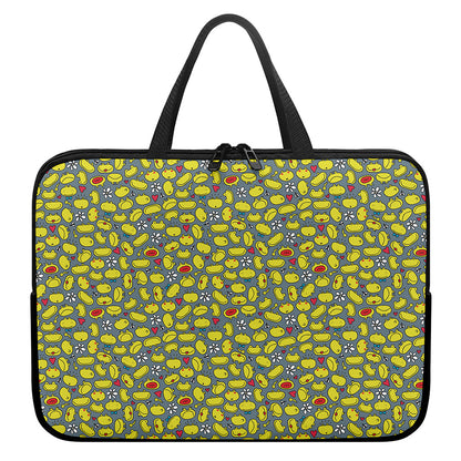Frog Faces Pattern Print Laptop Sleeve With Handle