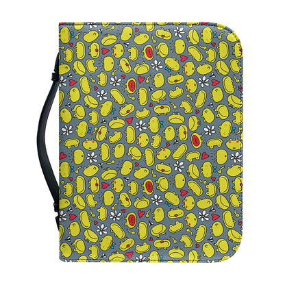 Frog Faces Pattern Print Leather Bible Cover