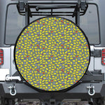 Frog Faces Pattern Print Leather Spare Tire Cover