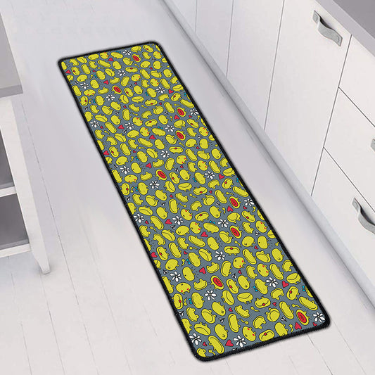Frog Faces Pattern Print Long Kitchen Mat