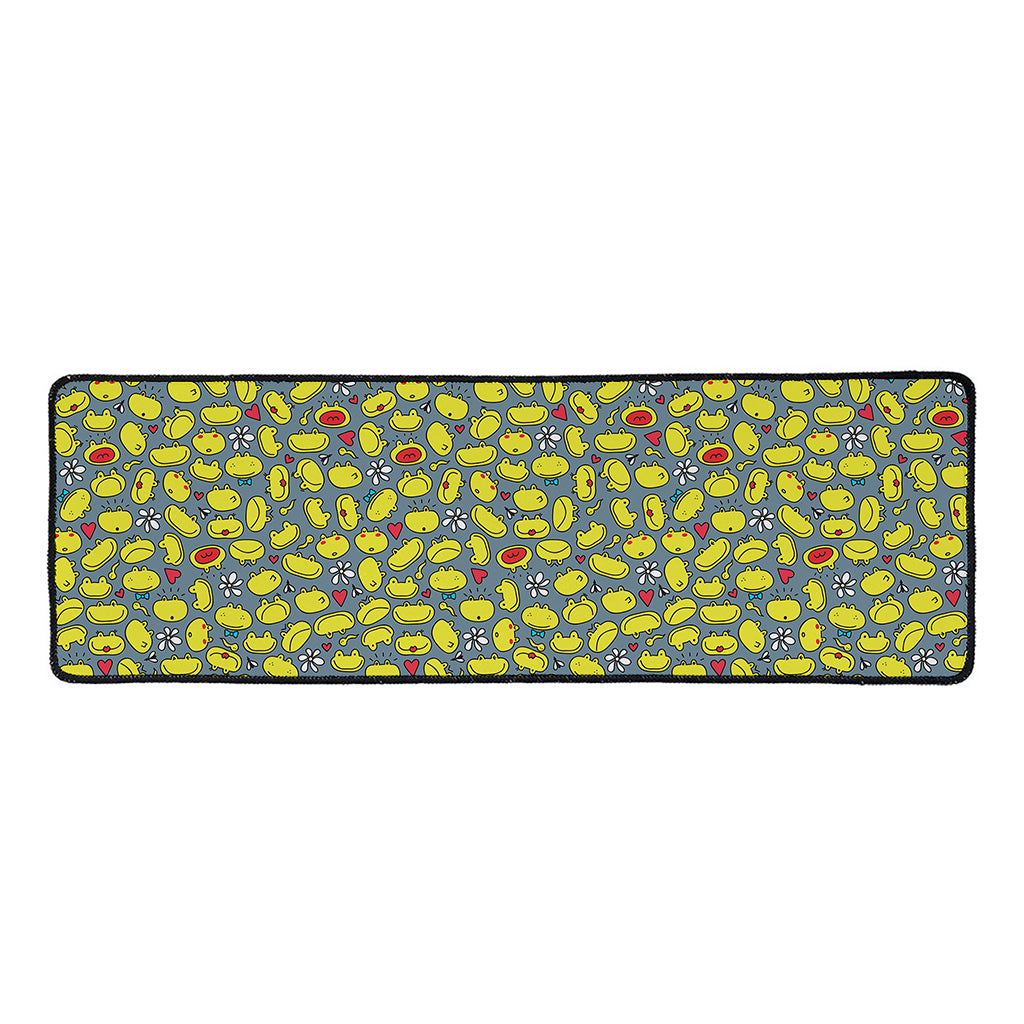 Frog Faces Pattern Print Long Kitchen Mat