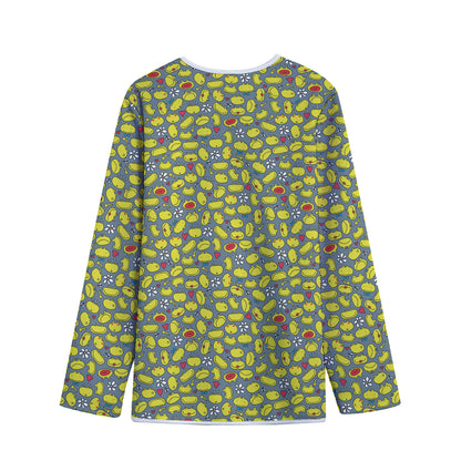 Frog Faces Pattern Print Long Sleeve Short Coat