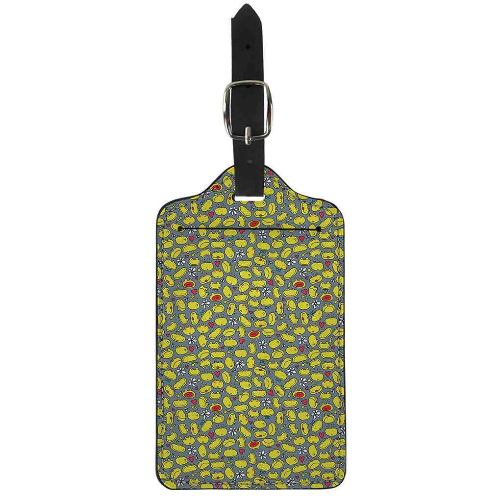 Frog Faces Pattern Print Luggage Tag