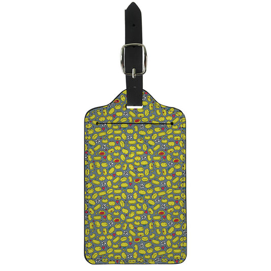 Frog Faces Pattern Print Luggage Tag