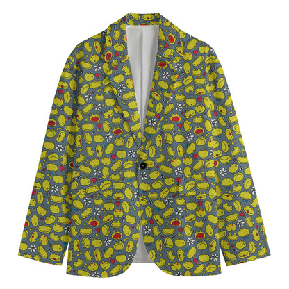 Frog Faces Pattern Print Men's Blazer