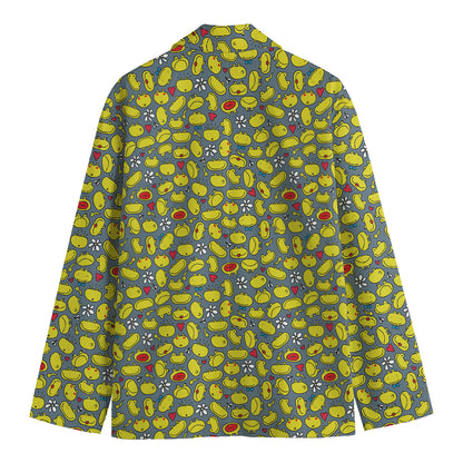 Frog Faces Pattern Print Men's Blazer