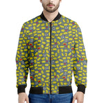 Frog Faces Pattern Print Men's Bomber Jacket