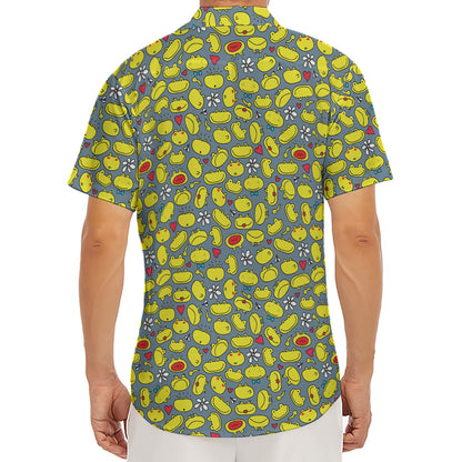 Frog Faces Pattern Print Men's Deep V-Neck Shirt