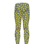 Frog Faces Pattern Print Men's leggings