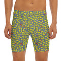 Frog Faces Pattern Print Men's Long Boxer Briefs