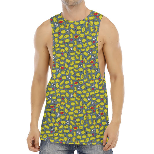 Frog Faces Pattern Print Men's Muscle Tank Top