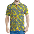 Frog Faces Pattern Print Men's Polo Shirt