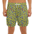 Frog Faces Pattern Print Men's Split Running Shorts