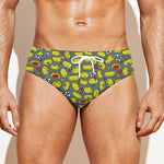 Frog Faces Pattern Print Men's Swim Briefs