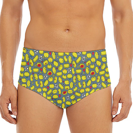 Frog Faces Pattern Print Men's Triangle Swim Briefs
