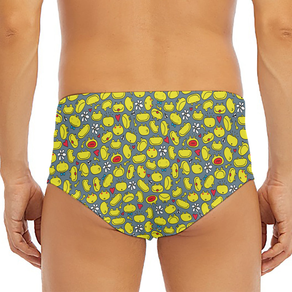 Frog Faces Pattern Print Men's Triangle Swim Briefs