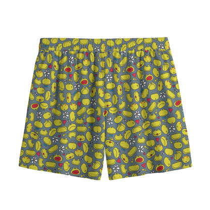Frog Faces Pattern Print Mesh Shorts