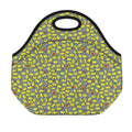 Frog Faces Pattern Print Neoprene Lunch Bag