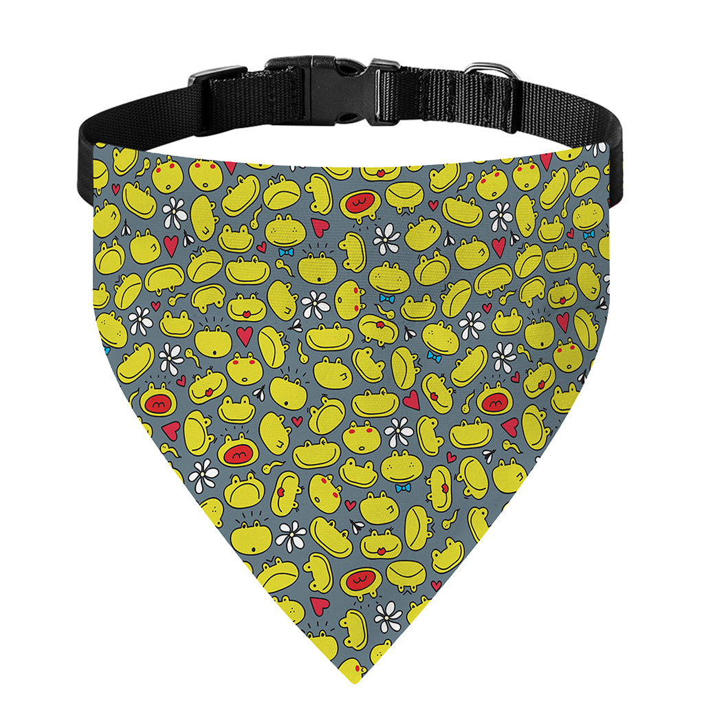 Frog Faces Pattern Print Over The Collar Dog Bandana