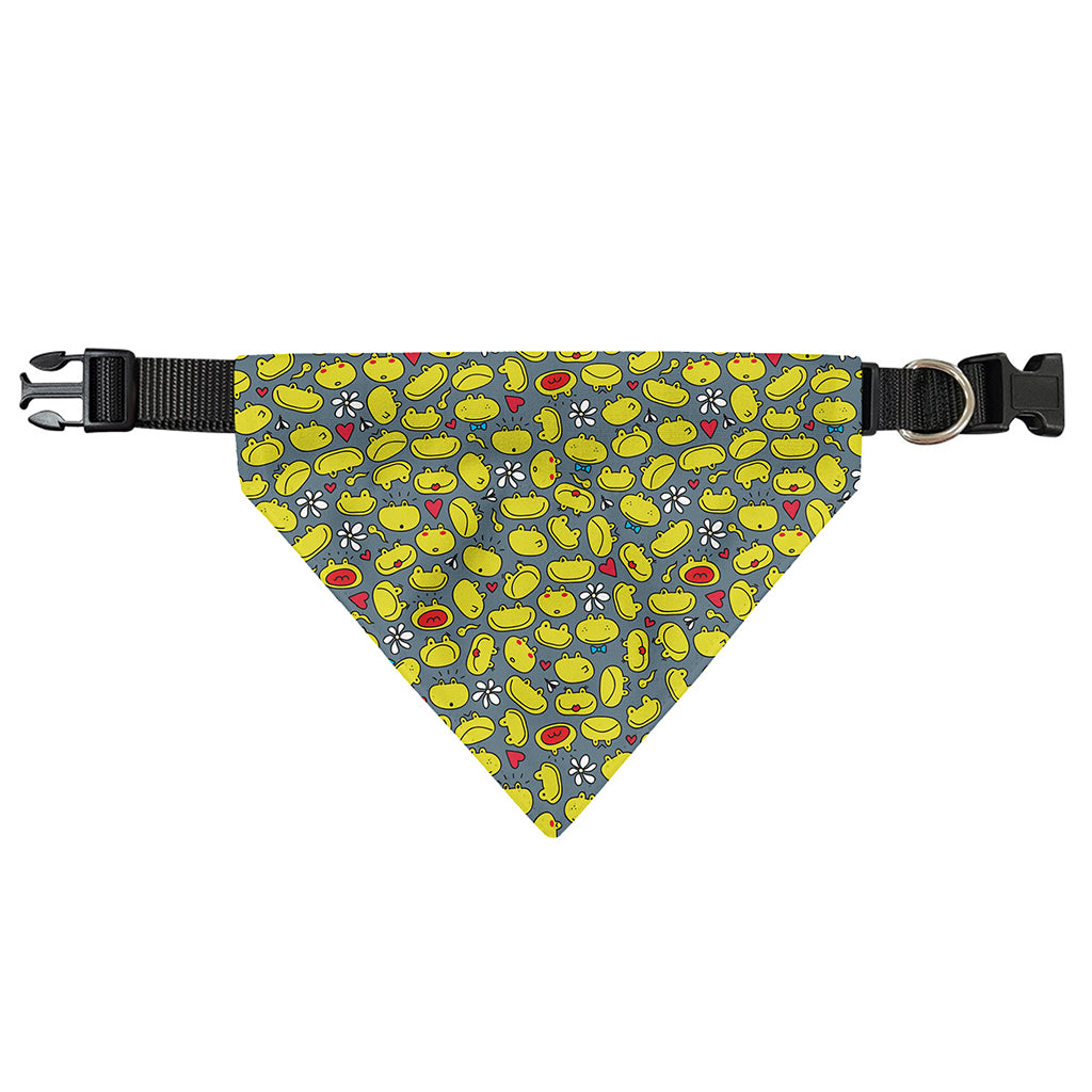 Frog Faces Pattern Print Over The Collar Dog Bandana