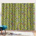 Frog Faces Pattern Print Pencil Pleat Curtains