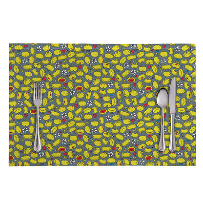 Frog Faces Pattern Print Placemat