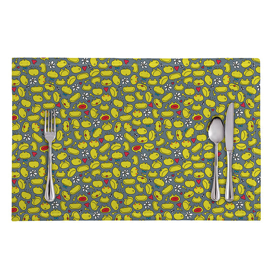 Frog Faces Pattern Print Placemat