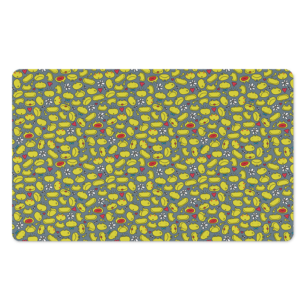 Frog Faces Pattern Print Polyester Doormat