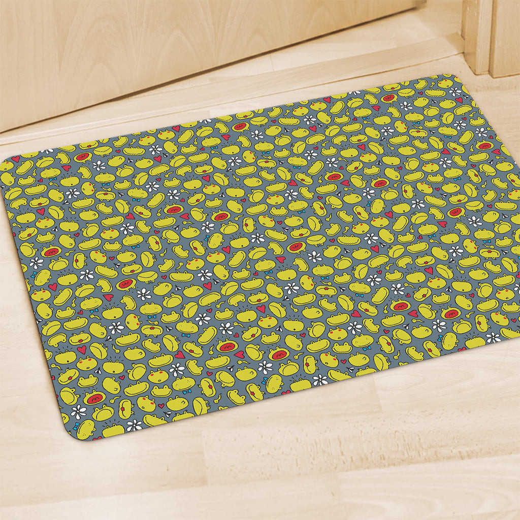 Frog Faces Pattern Print Polyester Doormat