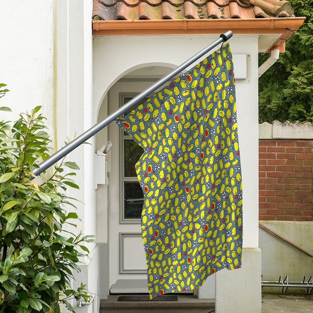 Frog Faces Pattern Print Polyester Flag