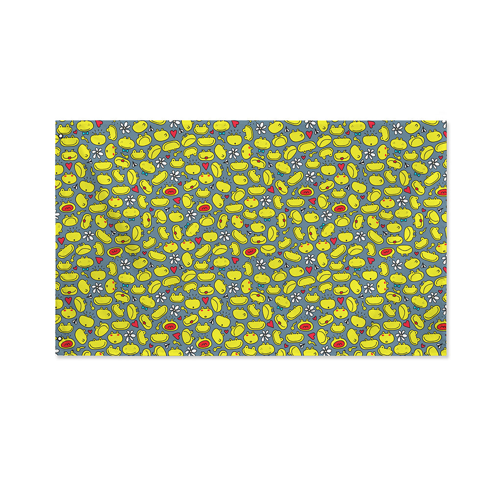 Frog Faces Pattern Print Polyester Flag