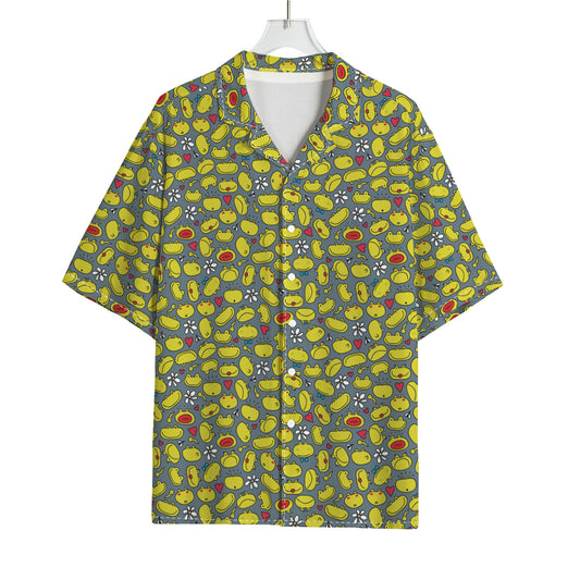 Frog Faces Pattern Print Rayon Hawaiian Shirt