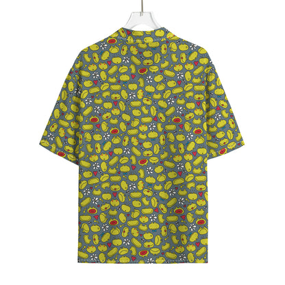 Frog Faces Pattern Print Rayon Hawaiian Shirt