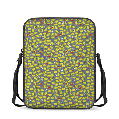 Frog Faces Pattern Print Rectangular Crossbody Bag