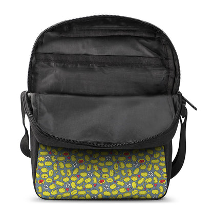 Frog Faces Pattern Print Rectangular Crossbody Bag