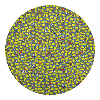 Frog Faces Pattern Print Round Blanket