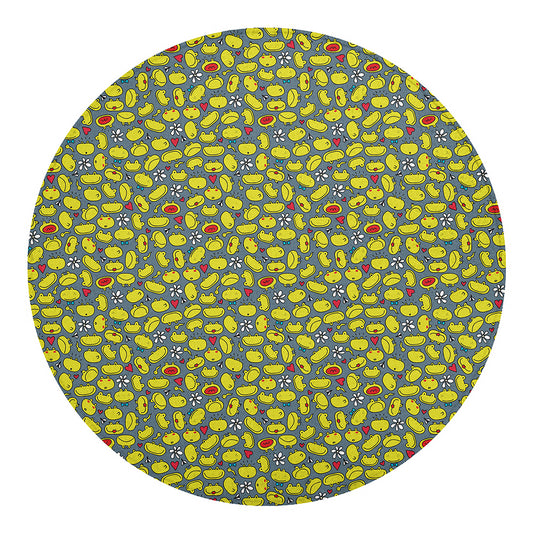 Frog Faces Pattern Print Round Blanket