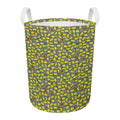 Frog Faces Pattern Print Round Laundry Basket