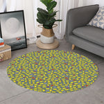 Frog Faces Pattern Print Round Rug