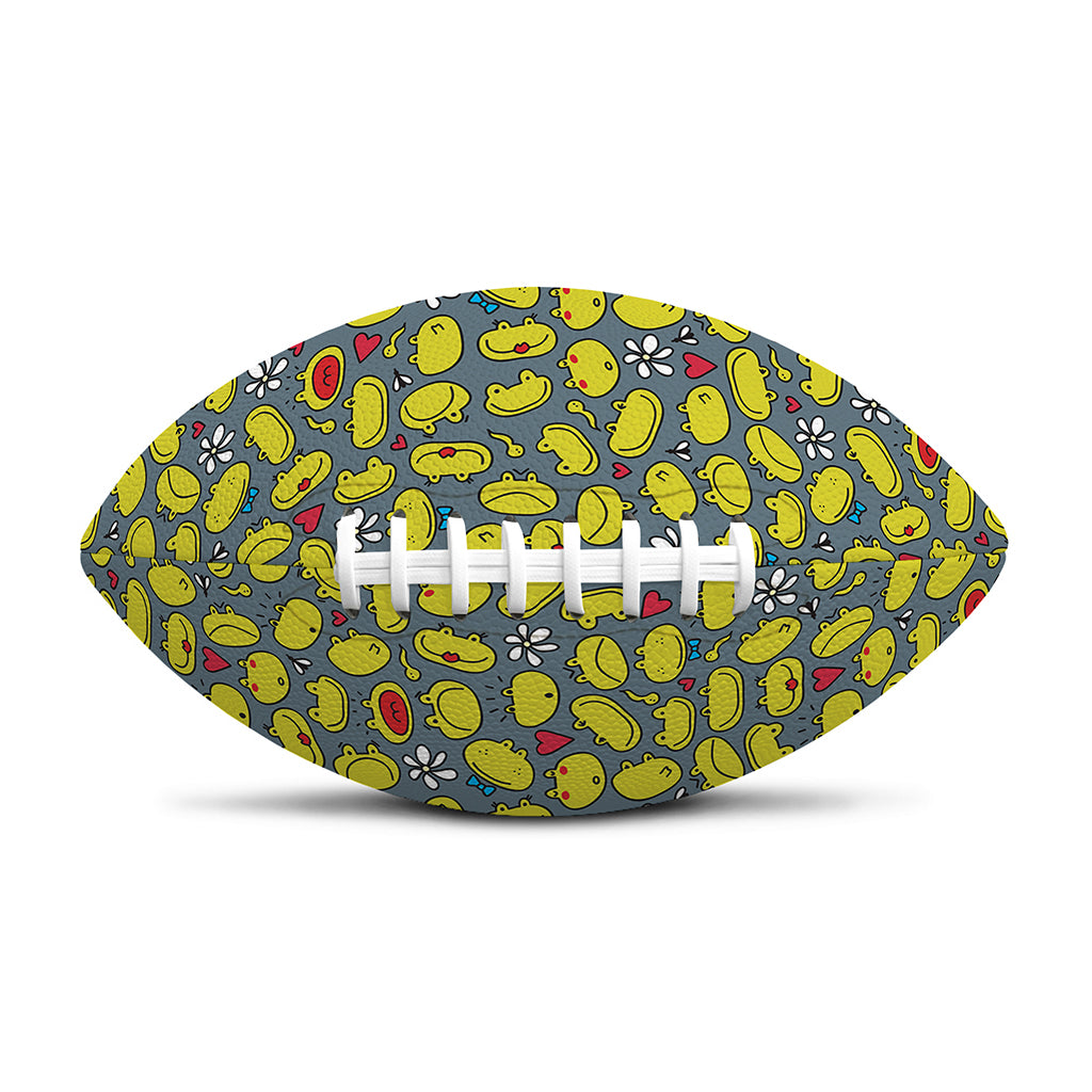 Frog Faces Pattern Print Rugby Ball