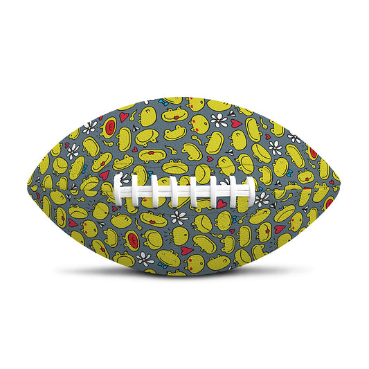 Frog Faces Pattern Print Rugby Ball