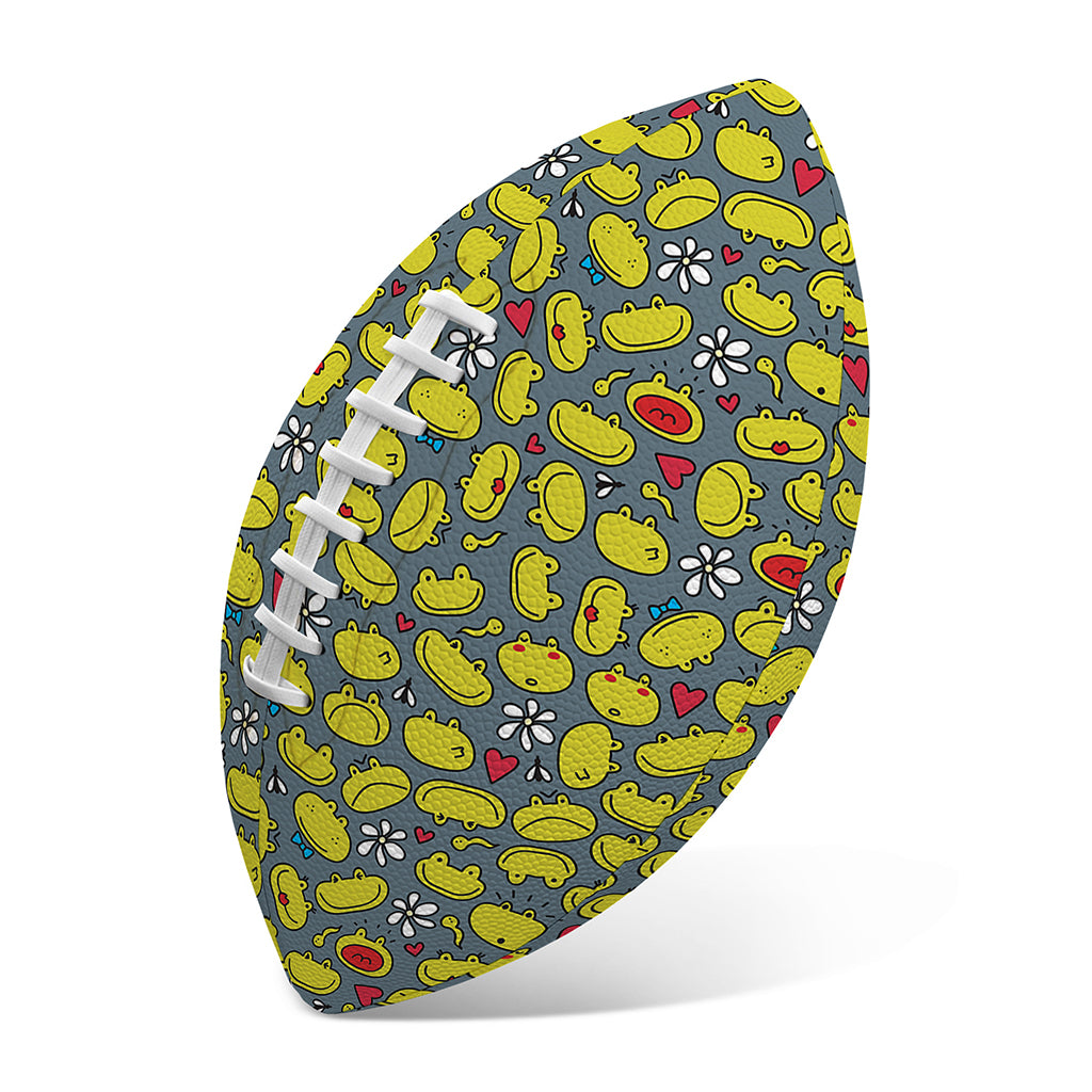 Frog Faces Pattern Print Rugby Ball