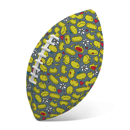 Frog Faces Pattern Print Rugby Ball