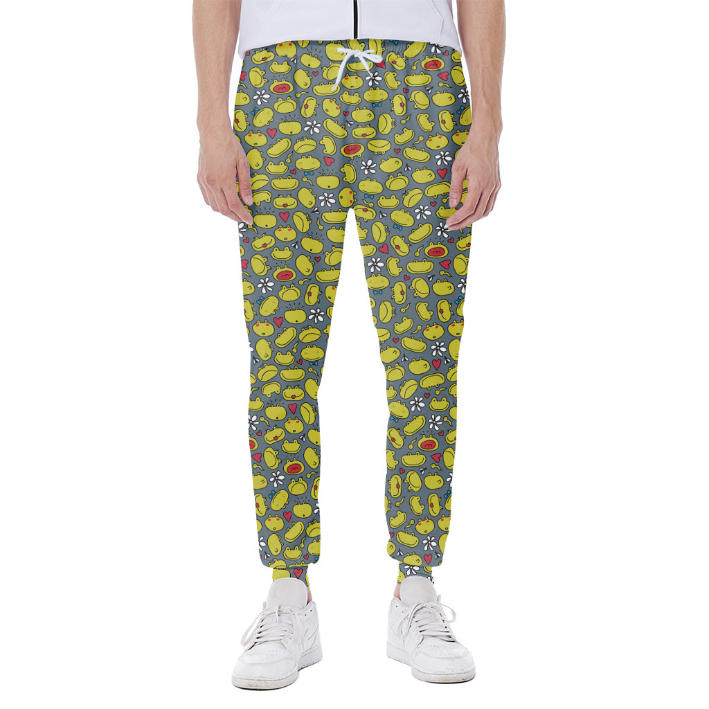 Frog Faces Pattern Print Scuba Joggers